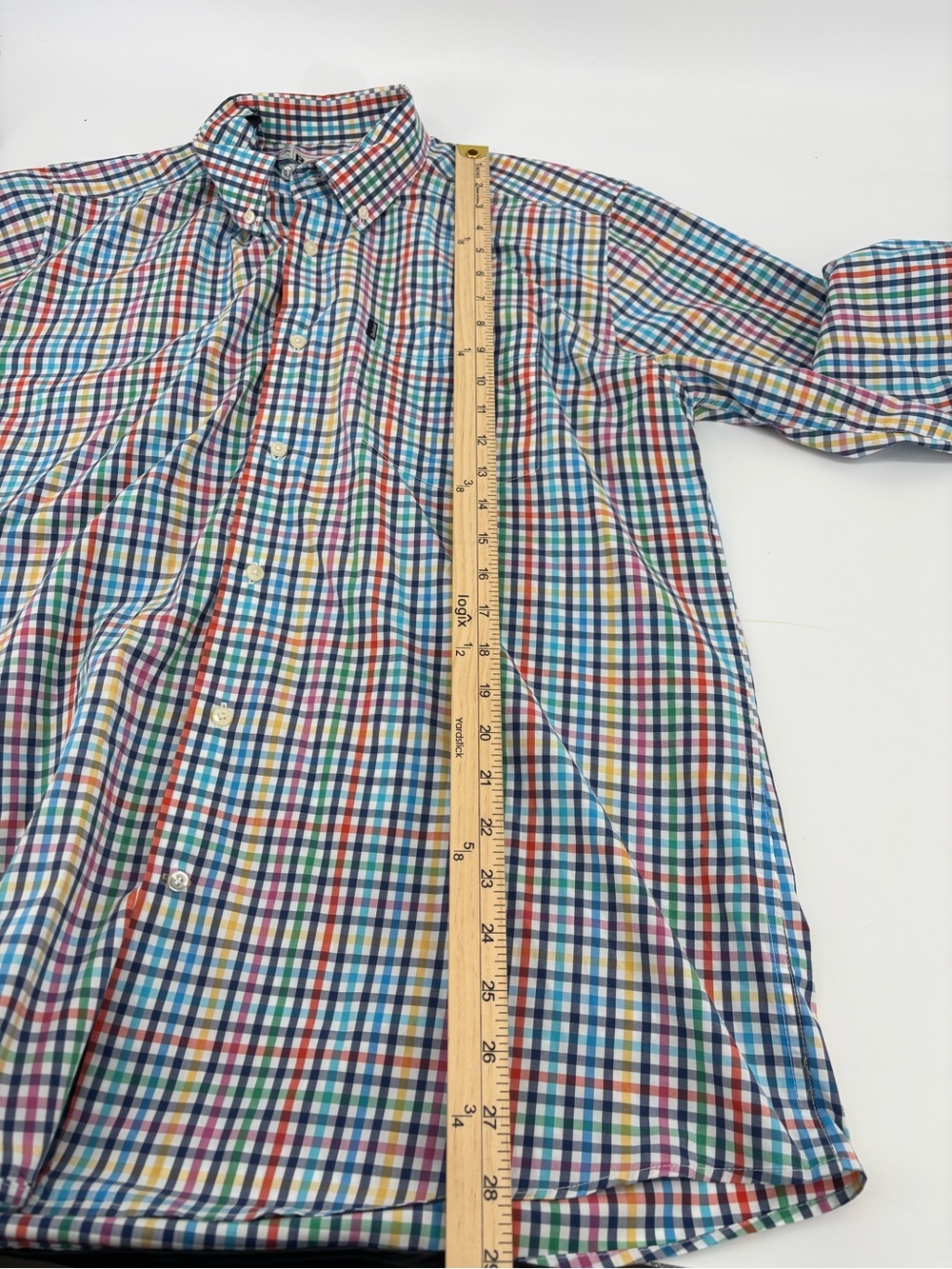 Barbour Men Tailored Fit Shirt XL Long Sleeve Multicolor Tattersall Check Button - Picture 6 of 9